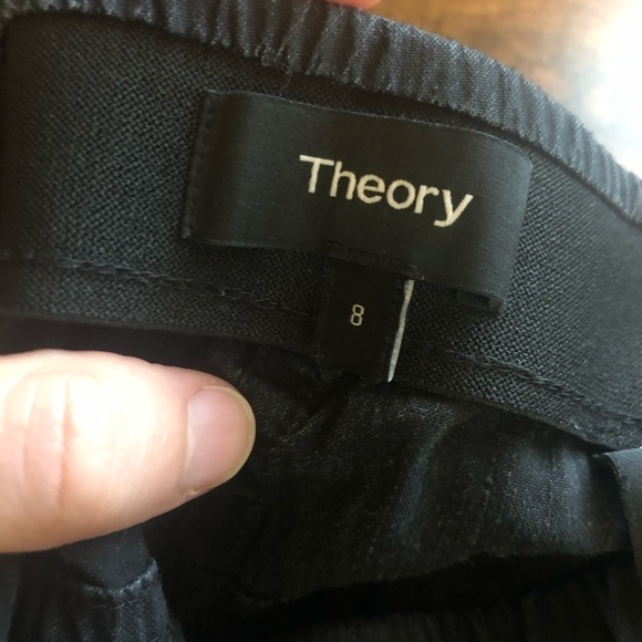 Theory Northsound Linen Pants Size 8 black grey - Picture 8 of 8